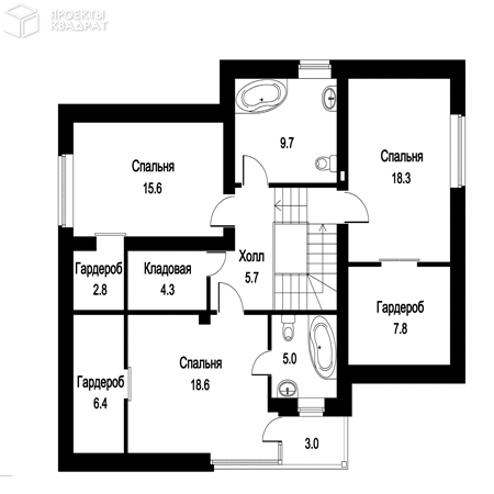 Проект w-194-1p 2-й этаж