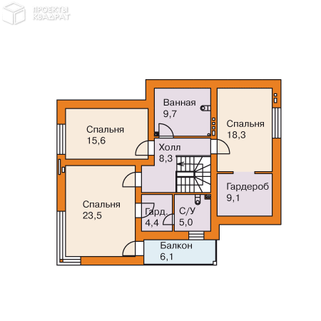 Проект w-194-2p 2-й этаж