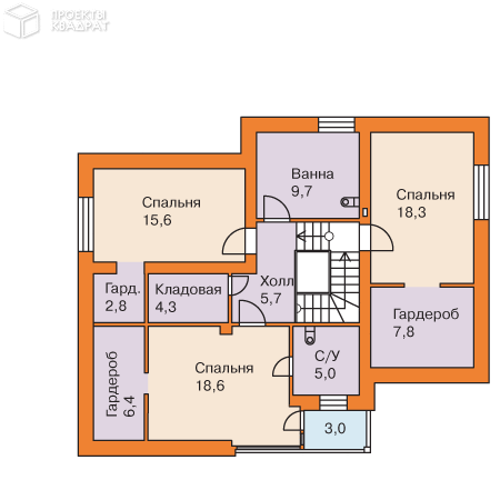 Проект w-194-3p 2-й этаж