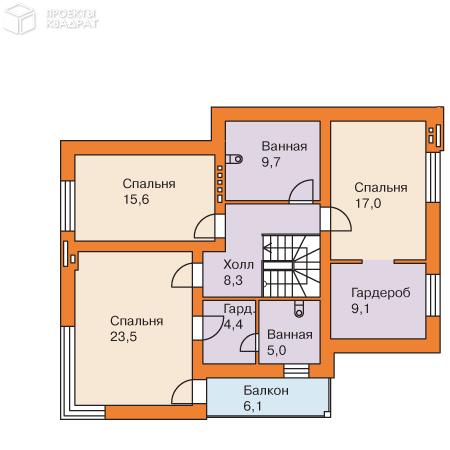Проект w-194-4p 2-й этаж