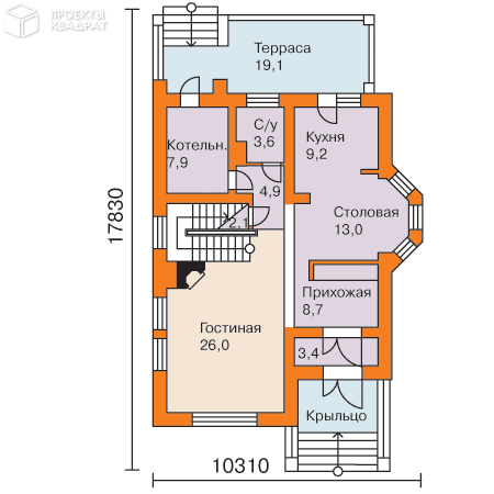 Проект w-217-1p 1-й этаж