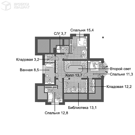 Проект w-219-1p 2-й этаж