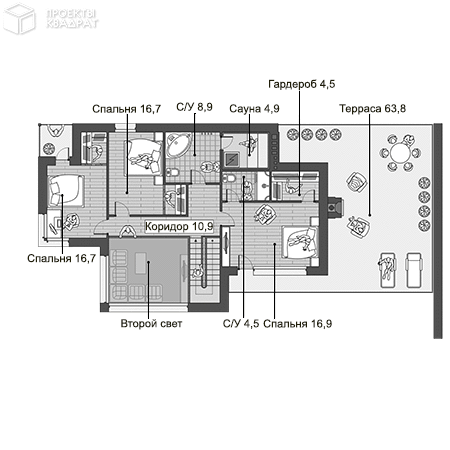 Проект w-220-1k 2-й этаж