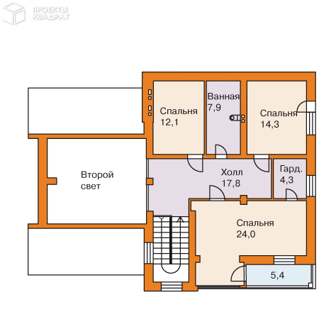 Проект w-232-2p 2-й этаж