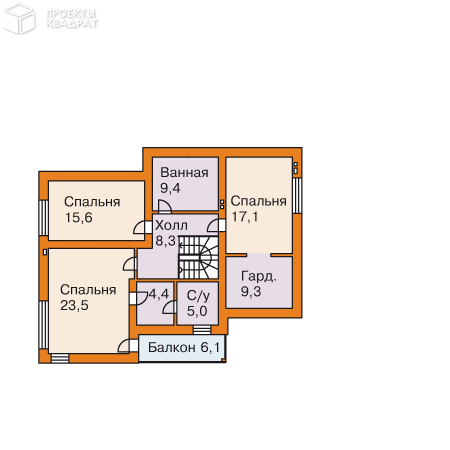 Проект w-235-1p 2-й этаж