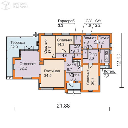 Проект w-236-1p 1-й этаж