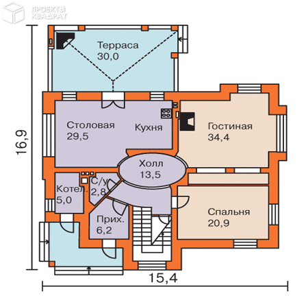 Проект w-237-1p 1-й этаж