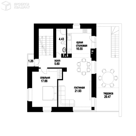 Проект w-257-1p 2-й этаж