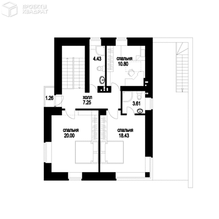 Проект w-257-1p 3-й этаж