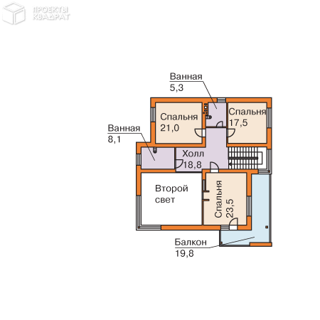 Проект w-270-1p 2-й этаж