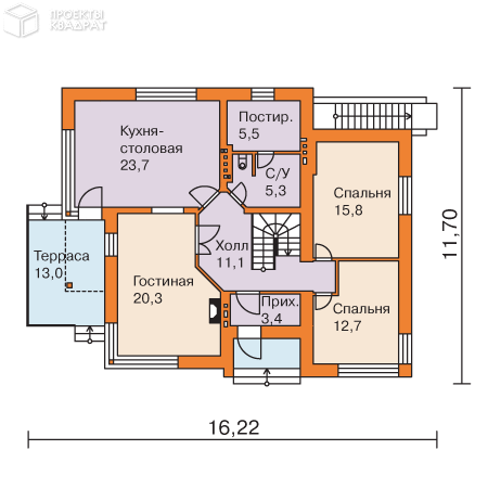Проект w-271-1k 1-й этаж