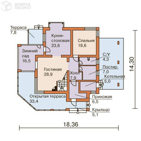 Проект w-278-1p 1-й этаж