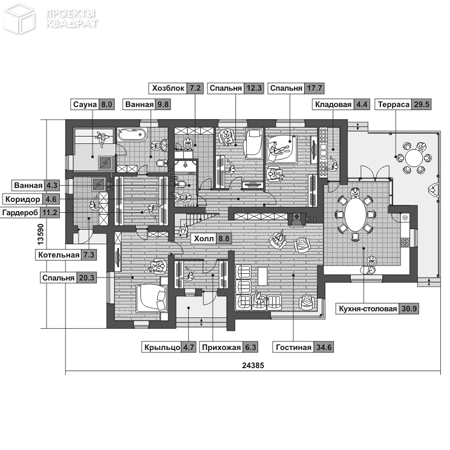 Проект w-279-1p 1-й этаж