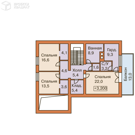 Проект w-281-1p 2-й этаж