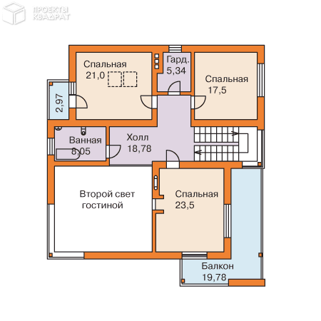 Проект w-282-1p 2-й этаж
