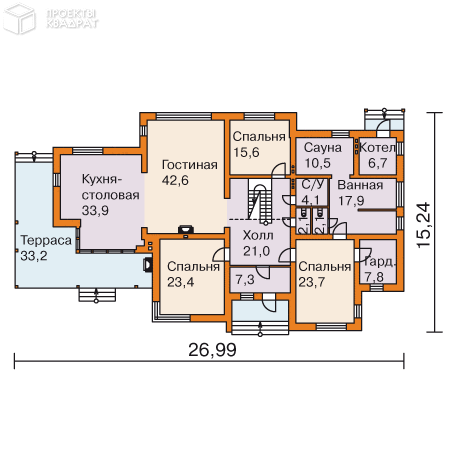 Проект w-334-1p 1-й этаж
