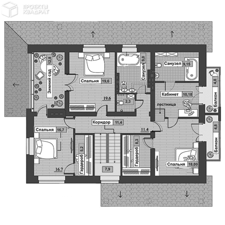 Проект w-355-1k 2-й этаж