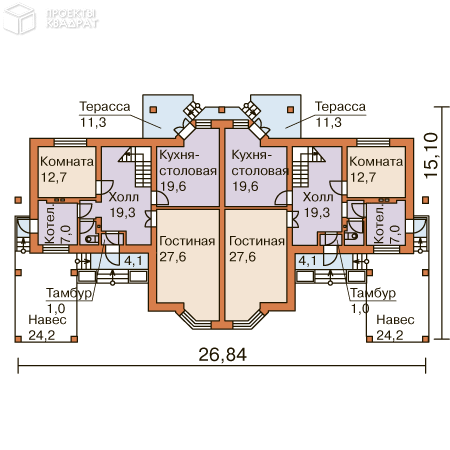 Проект w-391-1p 1-й этаж