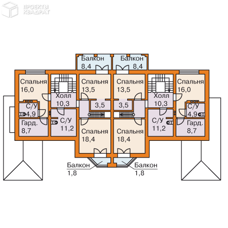 Проект w-391-1p 2-й этаж