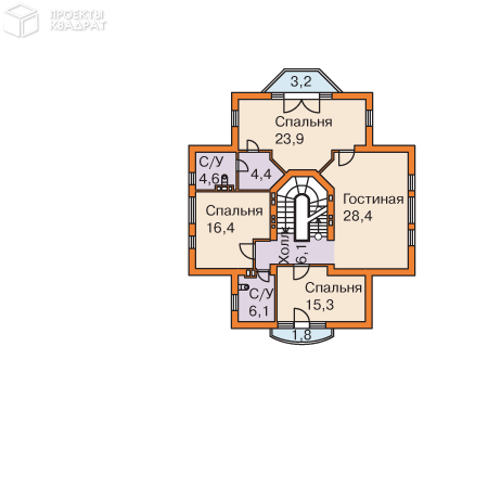Проект w-460-1p 2-й этаж