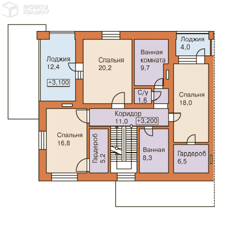Проект w-620-1p 2-й этаж