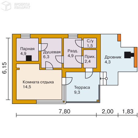 Проект y-048-1s 1-й этаж