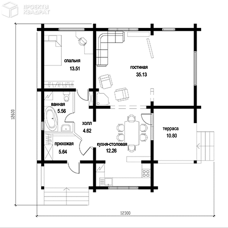 Проект y-080-1d 1-й этаж