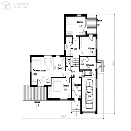 Проект y-129-1d 1-й этаж