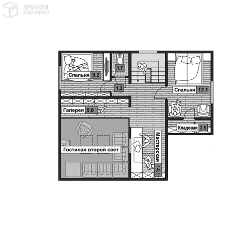 Проект y-142-1d 2-й этаж