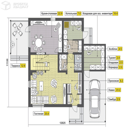 Проект y-151-1s 1-й этаж
