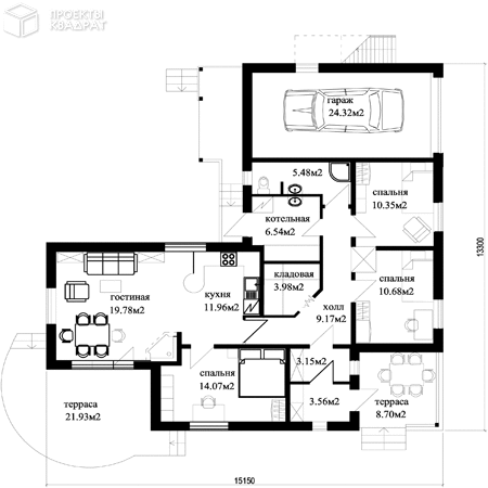 Проект y-160-1d 1-й этаж