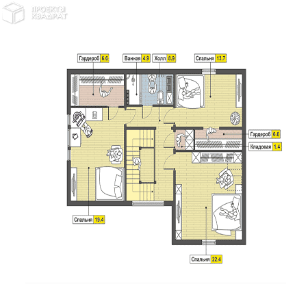 Проект y-167-1d 2-й этаж