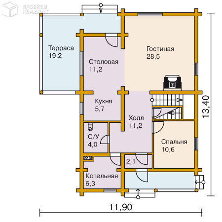 Проект y-168-1d 1-й этаж