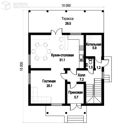 Проект y-183-1s 1-й этаж