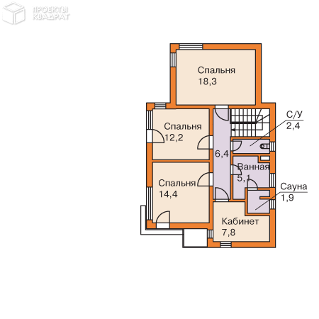 Проект y-188-1s 2-й этаж