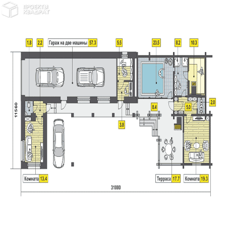 Проект y-197-1d 1-й этаж